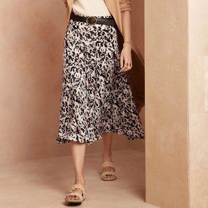 Banana Republic Leopard Satin Slip Skirt - Size 4
